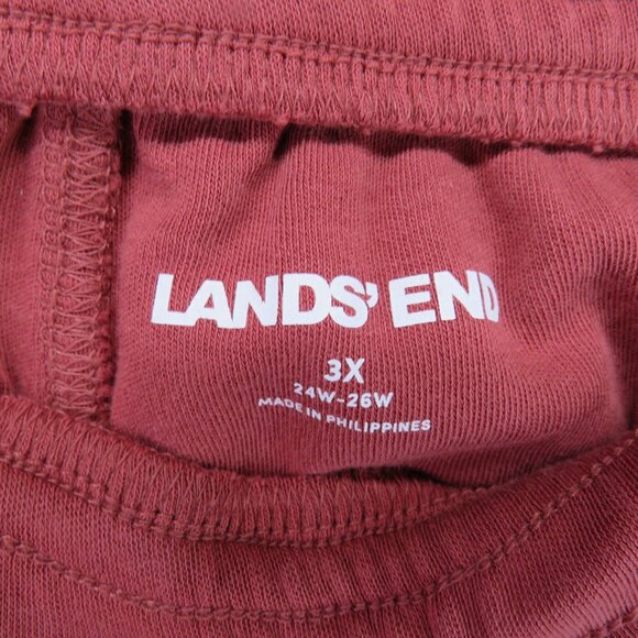 Lands End Sweat Pants Womens Size 3X Red Crop Capri Loungewear Knit - Picture 4 of 8